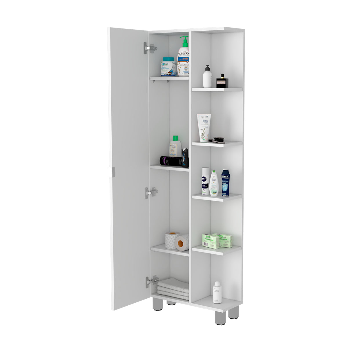 Mueble Esquinero Urano Blanco 51.2x158cm con Siete Entrepaños - OTROS MUEBLES PARA BANHO | Bylmo