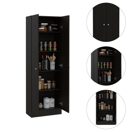 Alacena Wengue 60x180.6cm con Dos Puertas - ALACENAS Y MUEBLES MICROONDAS | Bylmo