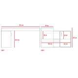 Escritorio en L Axis Blanco 151.5x76.5cm sin Cajones y con Organizador de Libros - Escritorios y Archivadores | Bylmo