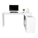 Escritorio en L Axis Blanco 151.5x76.5cm sin Cajones y con Organizador de Libros - Escritorios y Archivadores | Bylmo