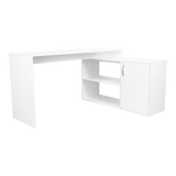 Escritorio en L Axis Blanco 151.5x76.5cm sin Cajones y con Organizador de Libros - Escritorios y Archivadores | Bylmo