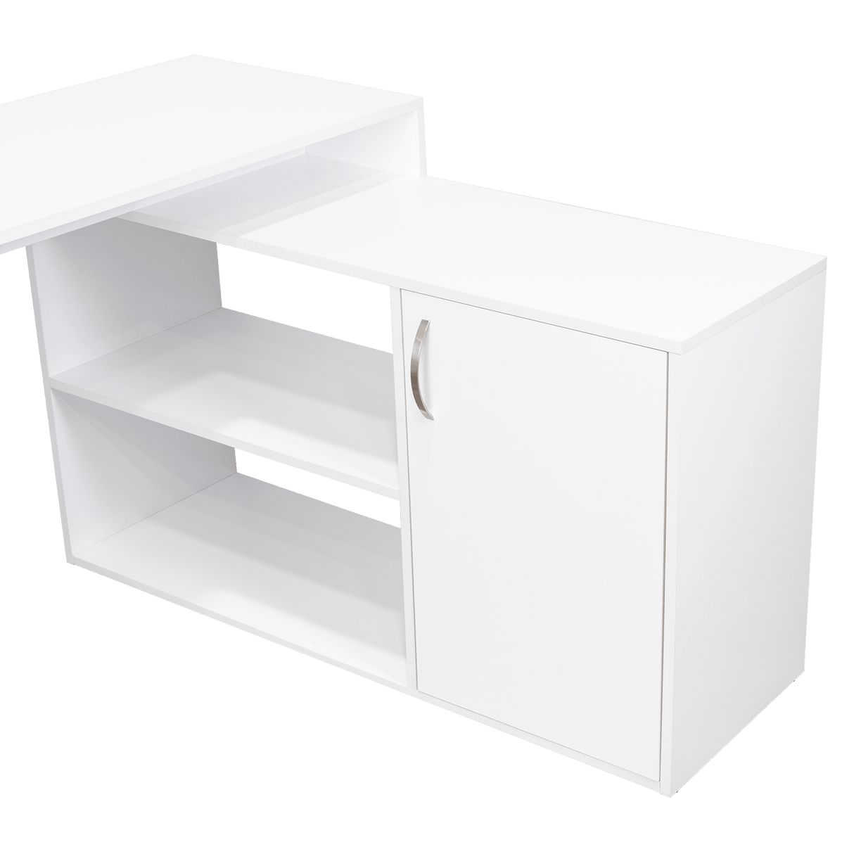 Escritorio en L Axis Blanco 151.5x76.5cm sin Cajones y con Organizador de Libros - Escritorios y Archivadores | Bylmo