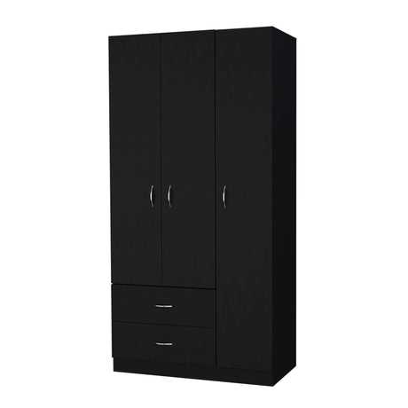 Closet Austral Wengue 90x180cm con Tres Puertas y con Dos Cajones - CLOSETS | Bylmo