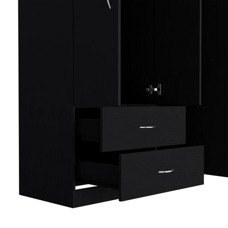 Closet Austral Wengue 90x180cm con Tres Puertas y con Dos Cajones - CLOSETS | Bylmo