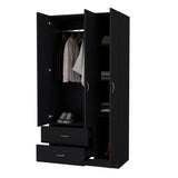 Closet Austral Wengue 90x180cm con Tres Puertas y con Dos Cajones - CLOSETS | Bylmo