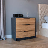 Bife Kaia Wengue 70x70cm De Tres Hileras con Tres Cajones - Cajoneras y Comodas | Bylmo