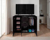 Closet Letna Wengue 140x140cm con 2 Cajones con 4 Entrepaños con Espacio para TV - Closets | Bylmo