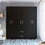 Closet Bariloche Wengue 170.3x180cm con Seis Puertas y con Dos Cajones - CLOSETS | Bylmo