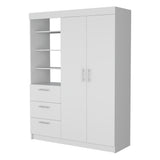 Armario para Ropa Kenya Blanco 150x200.75cm con Dos Puertas y con Tres Cajones - CLOSETS | Bylmo