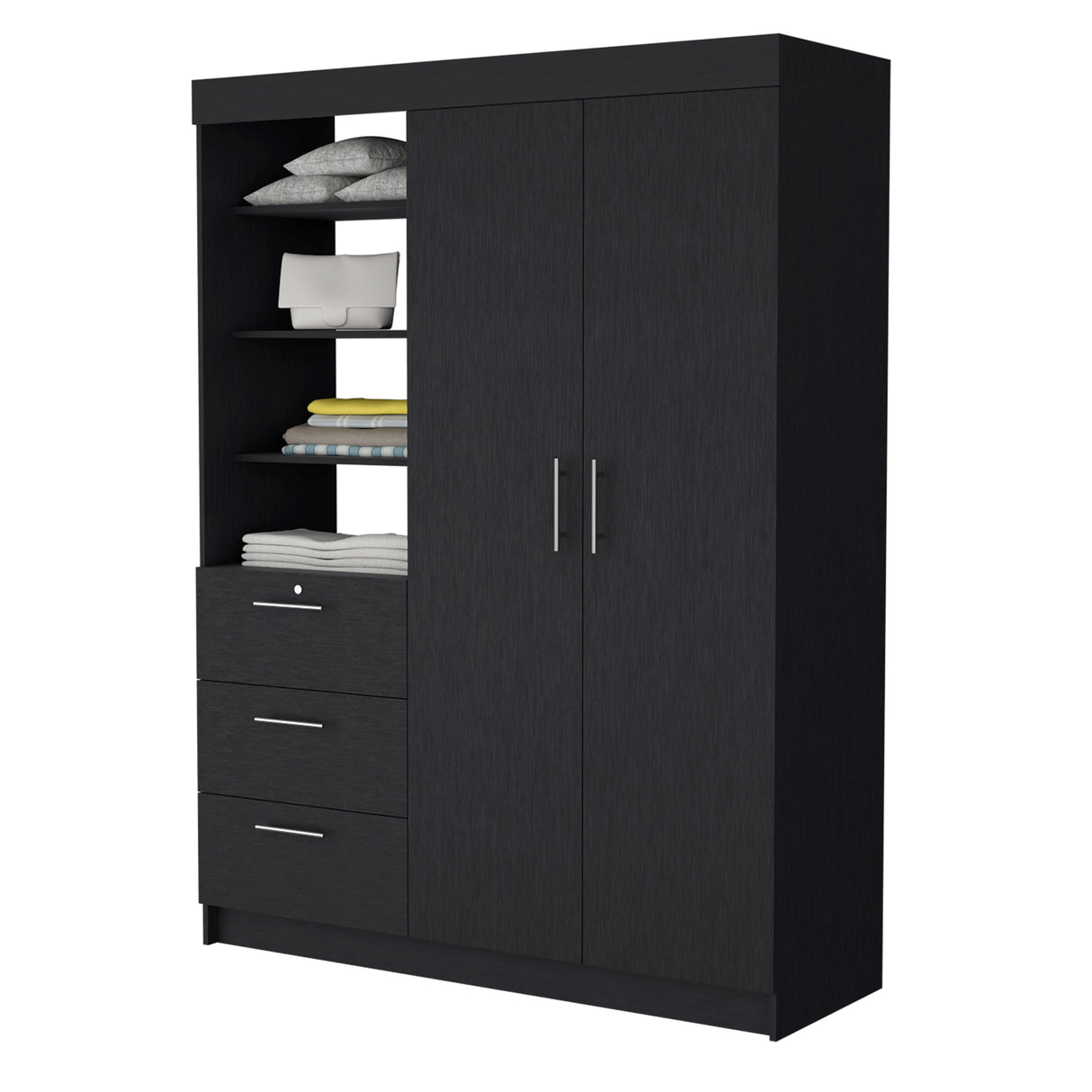 Armario para Ropa Kenya Wengue 150x200.75cm con Dos Puertas y con Tres Cajones - CLOSETS | Bylmo