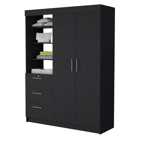 Armario para Ropa Kenya Wengue 150x200.75cm con Dos Puertas y con Tres Cajones - CLOSETS | Bylmo