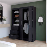 Armario para Ropa Kenya Wengue 150x200.75cm con Dos Puertas y con Tres Cajones - CLOSETS | Bylmo