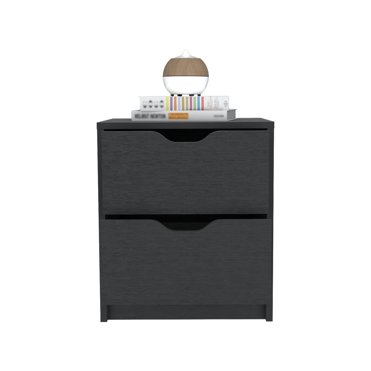 Mesa de Noche Wengue 41x48cm con Dos Cajones - MESAS DE NOCHE | Bylmo