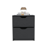 Mesa de Noche Wengue 41x48cm con Dos Cajones - MESAS DE NOCHE | Bylmo