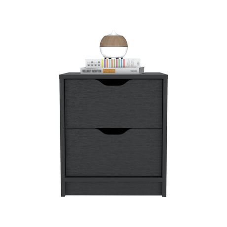 Mesa de Noche Wengue 41x48cm con Dos Cajones - MESAS DE NOCHE | Bylmo