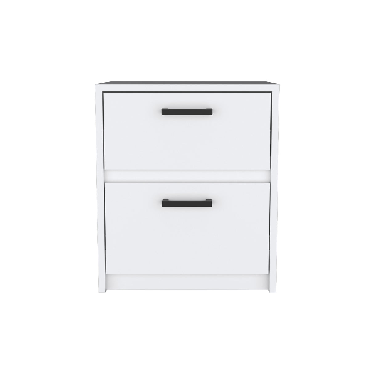 Mesa de Noche Blanco 40x46.5cm con Dos Cajones - MESAS DE NOCHE | Bylmo