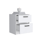 Mesa de Noche Blanco 40x46.5cm con Dos Cajones - MESAS DE NOCHE | Bylmo
