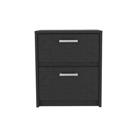 Mesa de Noche Wengue 40x46.5cm con Dos Cajones - MESAS DE NOCHE | Bylmo