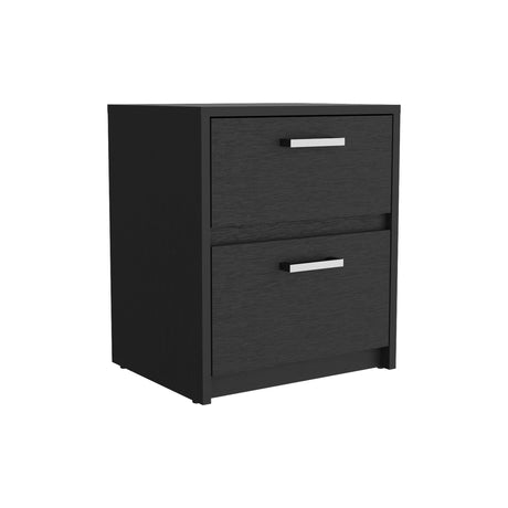 Mesa de Noche Wengue 40x46.5cm con Dos Cajones - MESAS DE NOCHE | Bylmo
