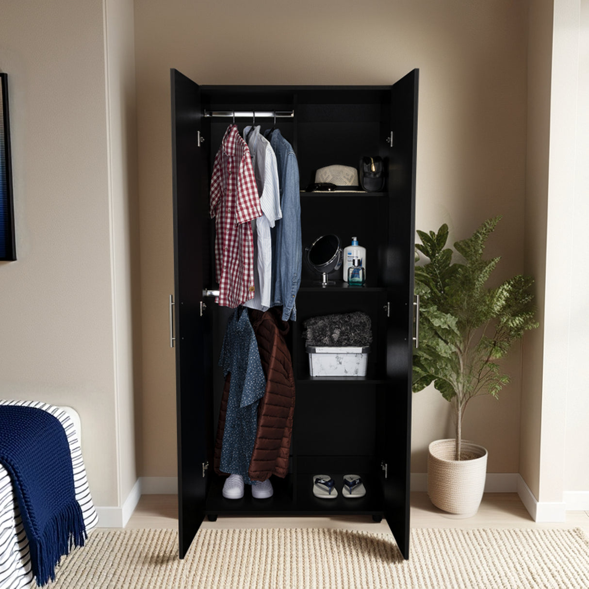Closet Tera Wengue 80x180cm con Dos Puertas - CLOSETS | Bylmo