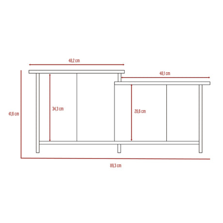 Mesa de Centro Wema Macadamia 89.3x41.6cm Rectangular - MESAS DE CENTRO | Bylmo