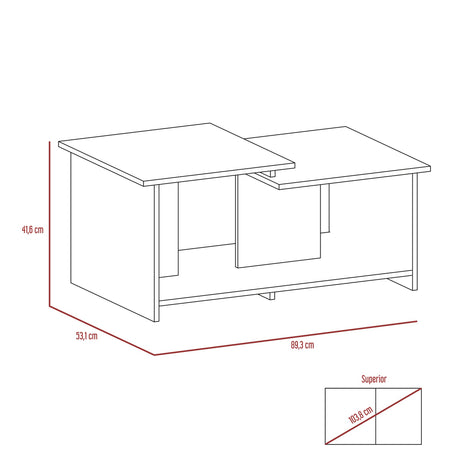 Mesa de Centro Wema Macadamia 89.3x41.6cm Rectangular - MESAS DE CENTRO | Bylmo