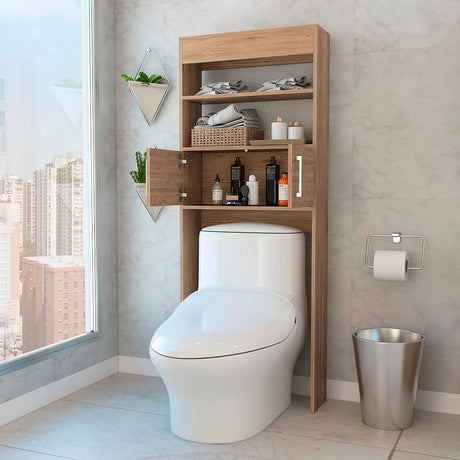 Ahorrador de Espacio para Baño Madrid Miel 62.4x160cm sin Cajones y con Un Entrepaño - OTROS MUEBLES PARA BANHO | Bylmo