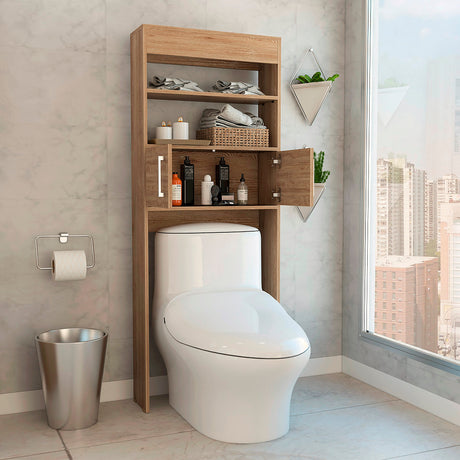 Ahorrador de Espacio para Baño Madrid Miel 62.4x160cm sin Cajones y con Un Entrepaño - OTROS MUEBLES PARA BANHO | Bylmo