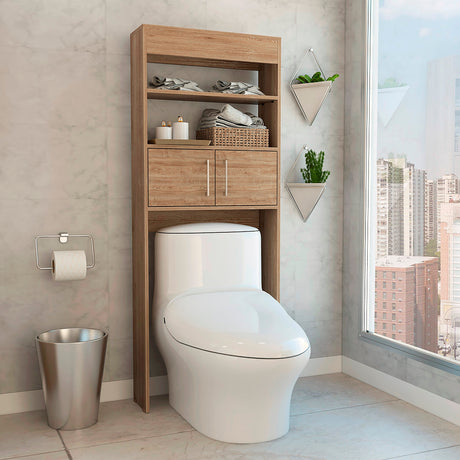 Ahorrador de Espacio para Baño Madrid Miel 62.4x160cm sin Cajones y con Un Entrepaño - OTROS MUEBLES PARA BANHO | Bylmo