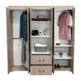 Closet Bariloche Blanco Positano 170.3x180cm con Seis Puertas y con Dos Cajones - CLOSETS | Bylmo