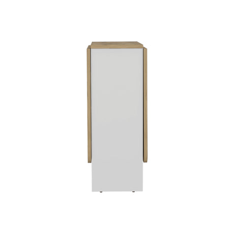 Mesa Auxiliar de Cocina Gateleg Blanco y Macadamia 60x78.6cm Plegable de Seis Puestos sin Sillas - MESAS AUXILIARES | Bylmo