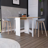 Mesa Auxiliar de Cocina Gateleg Blanco y Macadamia 60x78.6cm Plegable de Seis Puestos sin Sillas - MESAS AUXILIARES | Bylmo