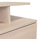 Mesa de Noche Flotante Ceniza 36x30cm con Un Cajón y con Dos Compartimientos - Mesas de Noche | Bylmo