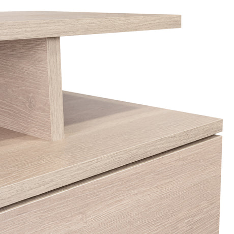 Mesa de Noche Flotante Ceniza 36x30cm con Un Cajón y con Dos Compartimientos - Mesas de Noche | Bylmo