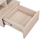 Mesa de Noche Flotante Ceniza 36x30cm con Un Cajón y con Dos Compartimientos - Mesas de Noche | Bylmo