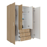 Closet Fontan Duna y Blanco 150x179cm con Cuatro Puertas y con Tres Cajones - CLOSETS | Bylmo