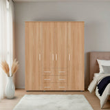 Closet Fontan Duna y Blanco 150x179cm con Cuatro Puertas y con Tres Cajones - CLOSETS | Bylmo