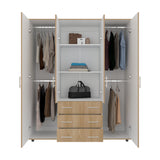Closet Fontan Duna y Blanco 150x179cm con Cuatro Puertas y con Tres Cajones - CLOSETS | Bylmo