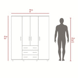 Closet Fontan Duna y Blanco 150x179cm con Cuatro Puertas y con Tres Cajones - CLOSETS | Bylmo