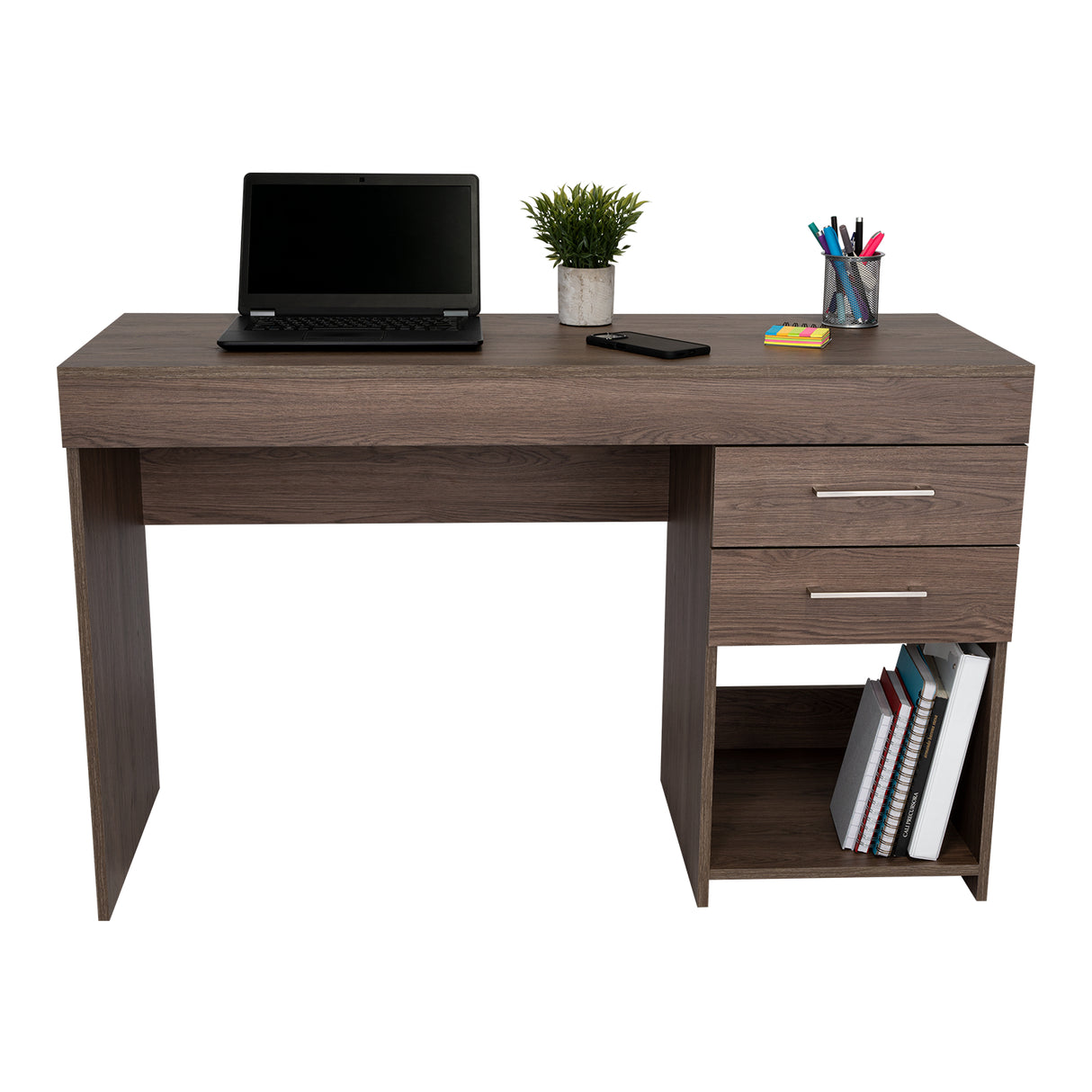 Escritorio Ibare Milan 120 cm con Dos Cajones y Entrepaños - Escritorios | Bylmo