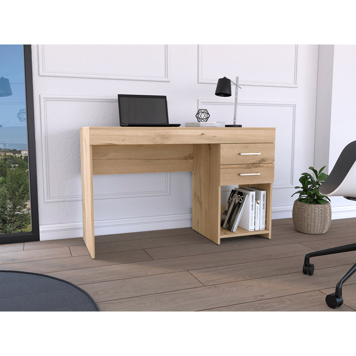 Escritorio Ibare Duna 120 cm con Dos Cajones y Entrepaños - Escritorios | Bylmo