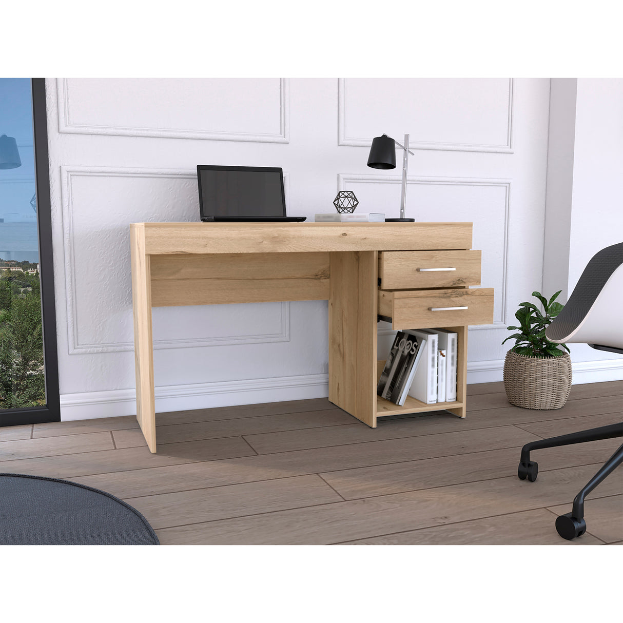 Escritorio Ibare Duna 120 cm con Dos Cajones y Entrepaños - Escritorios | Bylmo