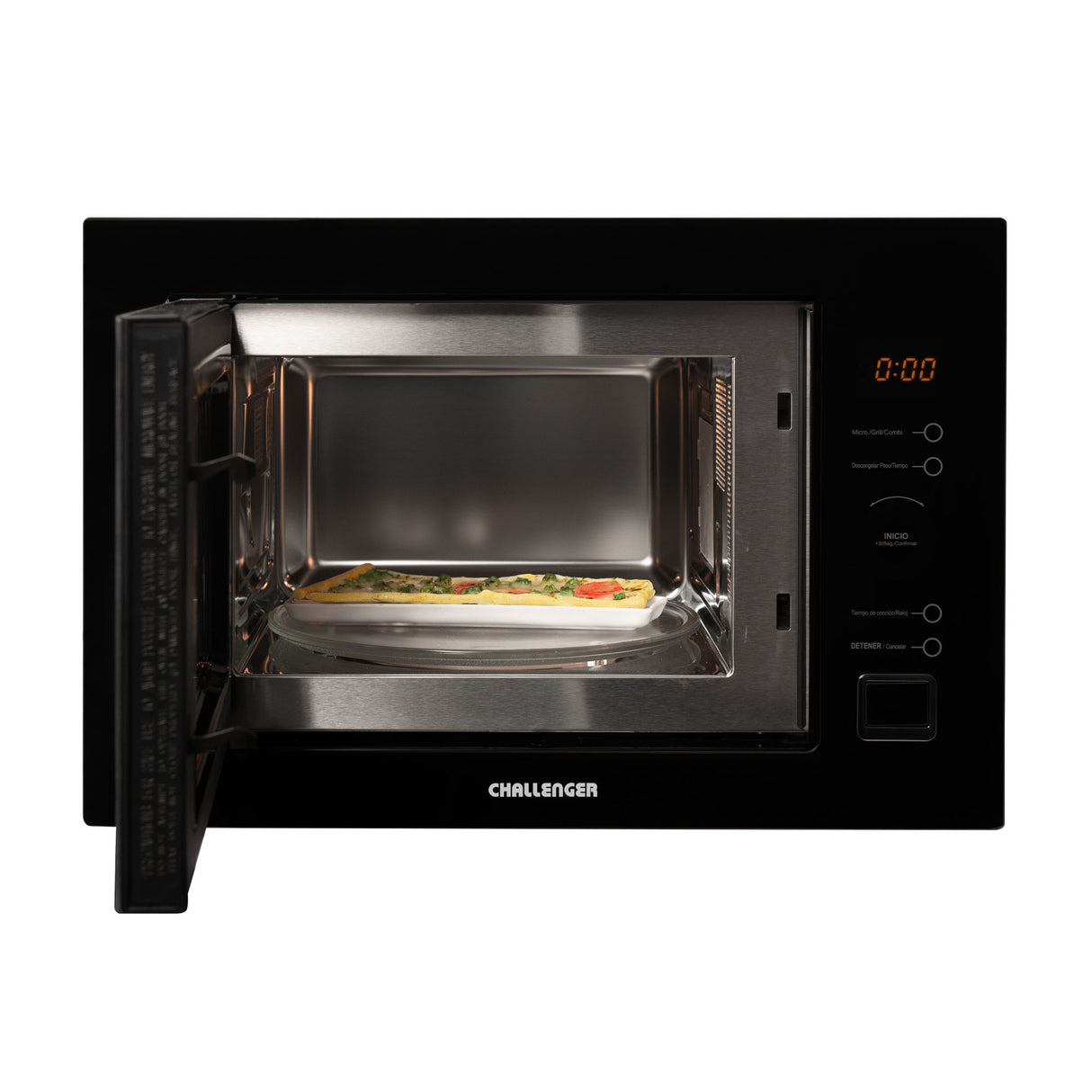 Horno Microondas de Empotrar Challenger Negro 59.5x40cm 110 Voltios con Pantalla Digital y Ocho Funciones Preconfiguradas - HORNOS MICROONDAS | Bylmo