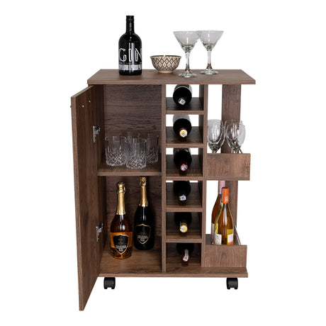 Bar Andorra Bellota 60x82cm con Un Cajón y con Seis Portabotellas - Bares | Bylmo