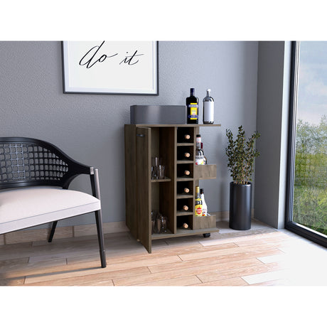 Bar Andorra Bellota 60x82cm con Un Cajón y con Seis Portabotellas - Bares | Bylmo