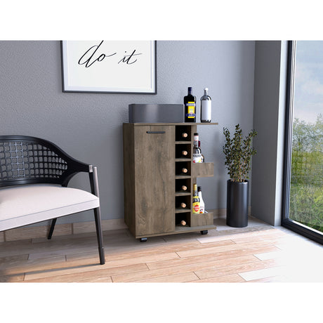 Bar Andorra Bellota 60x82cm con Un Cajón y con Seis Portabotellas - Bares | Bylmo