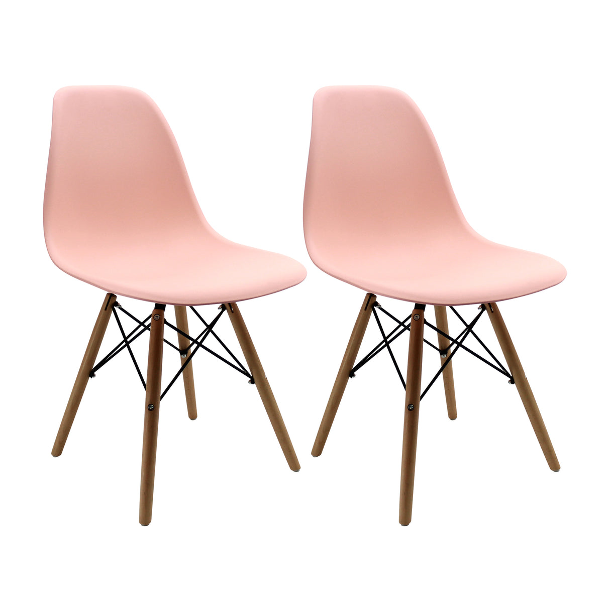 Set x 2 Sillas DKR Salmón 47x81cm Asiento Cuadrado con Espaldar - Sillas y Butacos | Bylmo