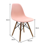 Set x 6 Sillas DKR Salmón 47x81cm Asiento Cuadrado con Espaldar - Sillas y Butacos | Bylmo
