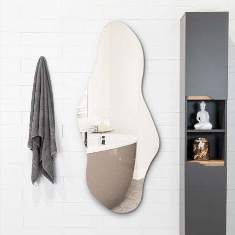 Espejo de Pared Aries Plateado 65x150cm Asimetrico sin Marco - Espejos Decorativos | Bylmo