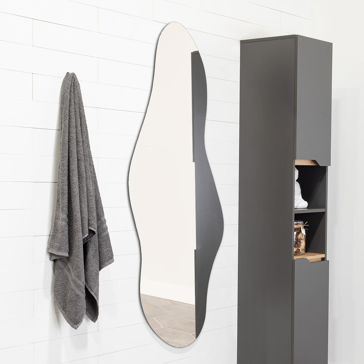 Espejo de Pared Aries Plateado 65x150cm Asimetrico sin Marco - Espejos Decorativos | Bylmo